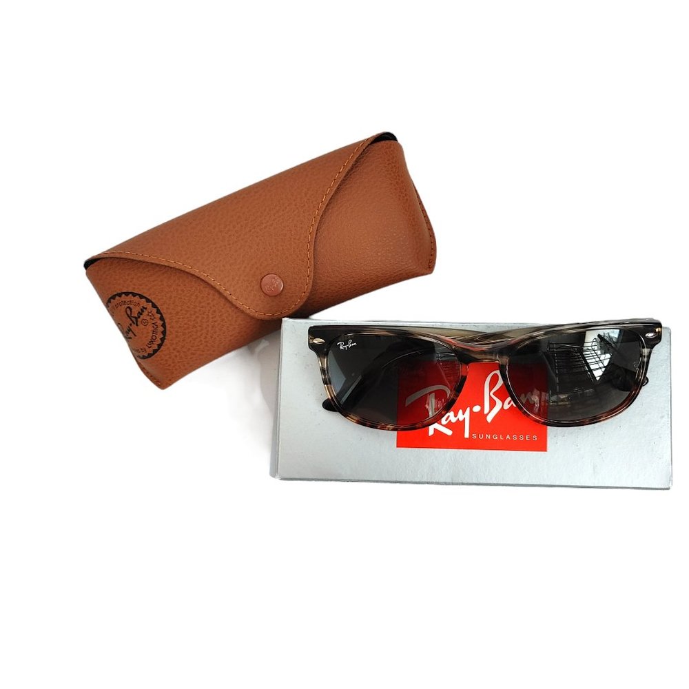 RAY-BAN women's striped grey gradient brown polarized sunglasses rb2184